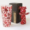 SYNC - [Heart Red] Stuffed Bear Glass Cup (6.3 inch height)